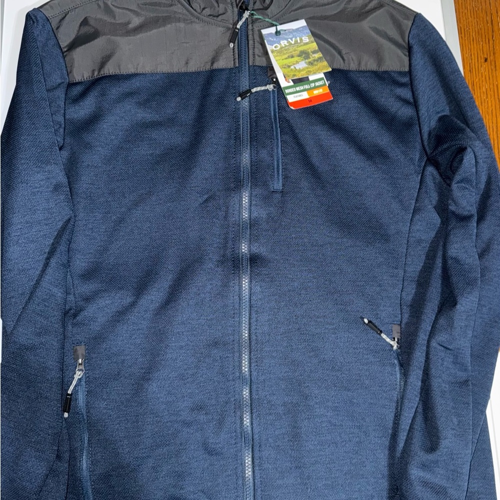 Orvis Navy Blue Jacket with Dark Gray Yoke